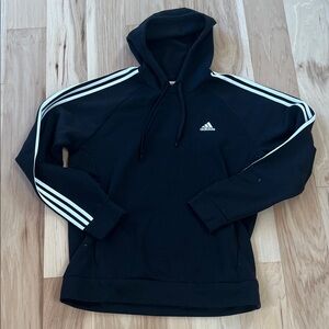 Adidas Black Hoodie with White Accents